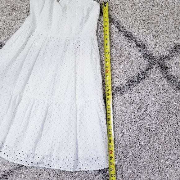 Vince Camuto Cotton Eyelet Tiered Dress Ivory / White Size 16 - Picture 5 of 7